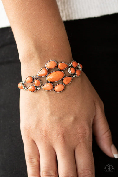 Paparazzi Accessories Blooming Prairies Orange Bracelet 