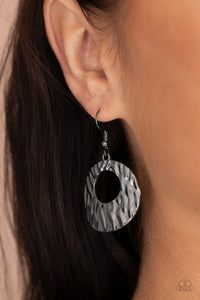 Paparazzi Accessories Warped Perceptions - Black Earrings 