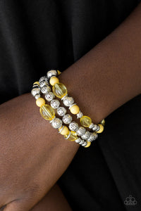 Paparazzi Accessories Malibu Marina - Yellow Bracelet 