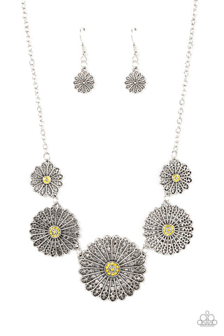 Paparazzi Accessories Marigold Meadows - Yellow Necklace & Earrings