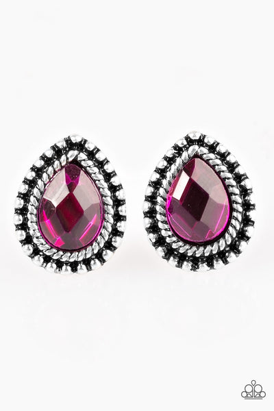 Paparazzi Accessories Glittering Romance - Pink Post Earrings 
