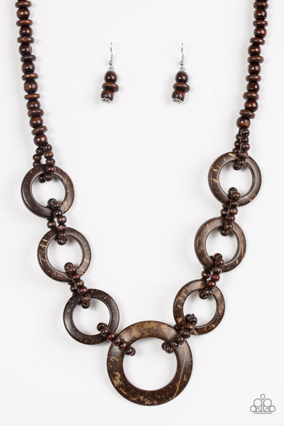 Paparazzi Accessories Endless Summer - Brown Necklace & Earrings 