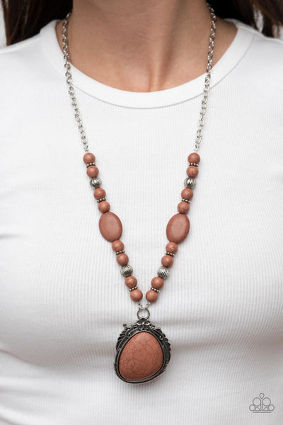 Paparazzi Accessories Southwest Paradise - Brown Necklace & Earrings