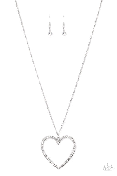 Paparazzi Accessories Va-Va-VALENTINE - White Necklace & Earrings