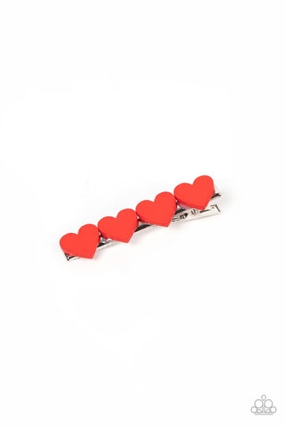 Paparazzi Accessories Sending You Love - Red Hair Clip