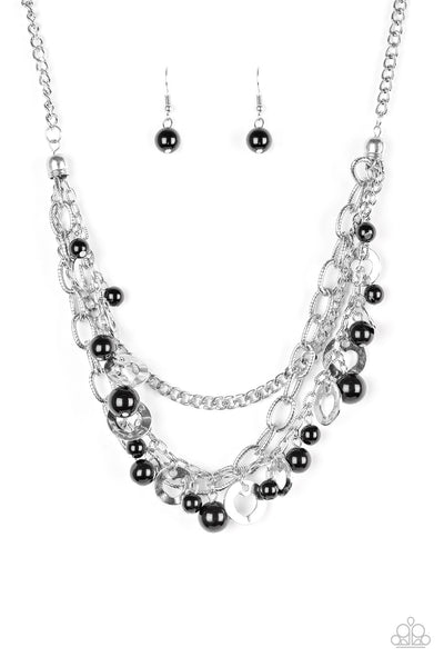 Paparazzi Accessories Hoppin Hearts - Black Necklace & Earrings 