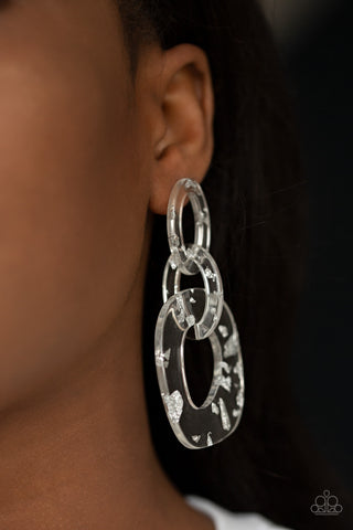 Paparazzi Accessories Confetti Congo - White Earrings 