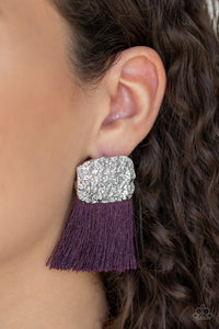 Paparazzi Accessories Plume Bloom - Purple Earrings 