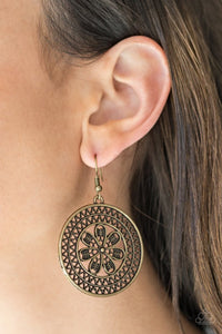 Paparazzi Accessories Dandelion Deserts - Brass Earrings 