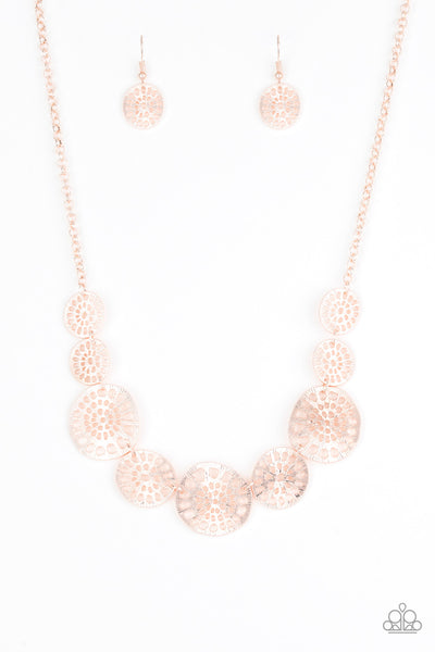 Paparazzi Accessories Your Own Free WHEEL - Rose Gold Necklace & Earrings 