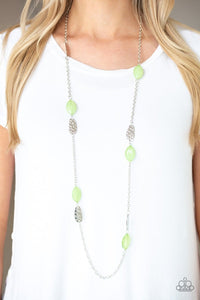 Paparazzi Accessories Beachfront Beauty - Green Necklace & Earrings 