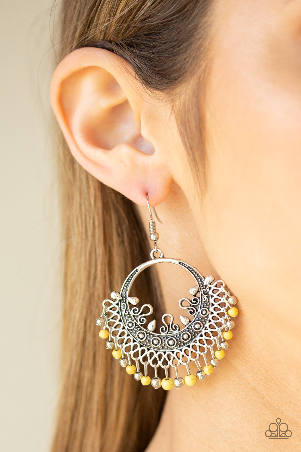 Paparazzi Accessories Canyonlands Celebration - Yellow Earrings 