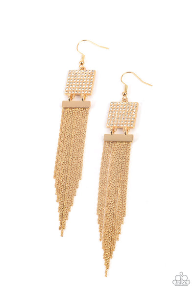 Paparazzi Accessories Dramatically Deco - Gold Earrings