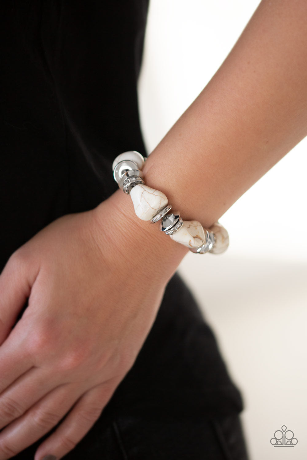 Paparazzi Accessories Stone Age Stunner - White Bracelet 