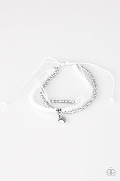 Paparazzi Accessories Reckless Romance - White Bracelet 