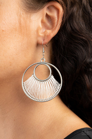 Paparazzi Accessories Really High-Strung - White Earrings 