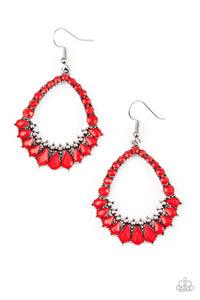 Paparazzi Accessories Crystal Waters - Red Earrings 