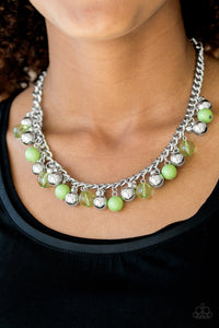 Paparazzi Accessories Keep A GLOW Profile - Green Necklace & Earrings 