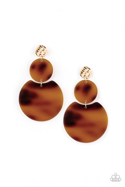 Paparazzi Accessories Miami Mariner - Gold Earrings 