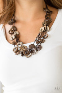 Paparazzi Accessories Wonderfully Walla Walla - Brown Necklace & Earrings 