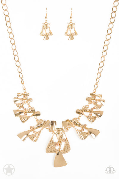 Paparazzi Accessories The Sands of Time - Gold Necklace & Earrings 