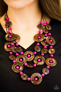Paparazzi Accessories Bahama Bungalow - Pink Necklace & Earrings 