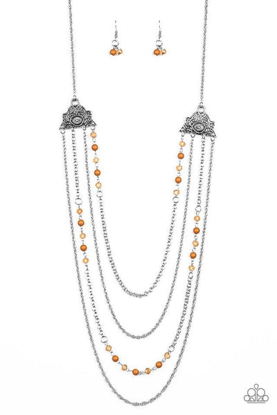 Paparazzi Accessories Pharaoh Finesse - Brown - Necklace & Earrings