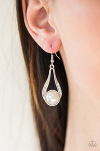 Paparazzi Accessories HEADLINER Over Heels - White Earrings 