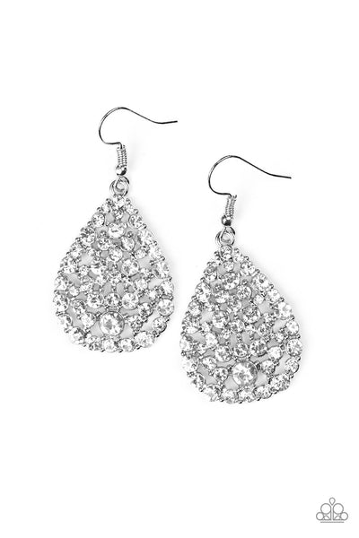 Paparazzi Accessories Sparkle Brighter - White Earrings 