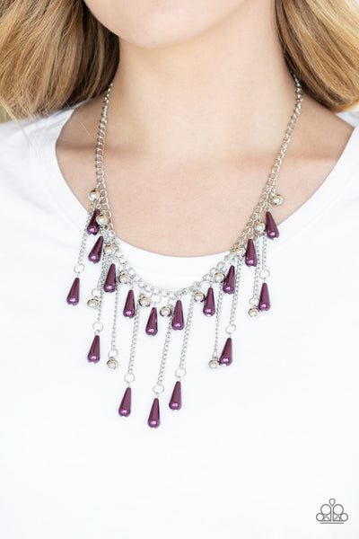 Paparazzi Accessories Fleur de Fringe - Purple Necklace & Earrings 