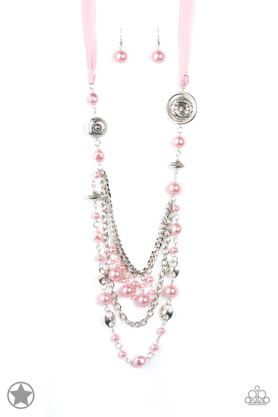 Paparazzi Accessories All The Trimmings - Pink Necklace & Earrings 