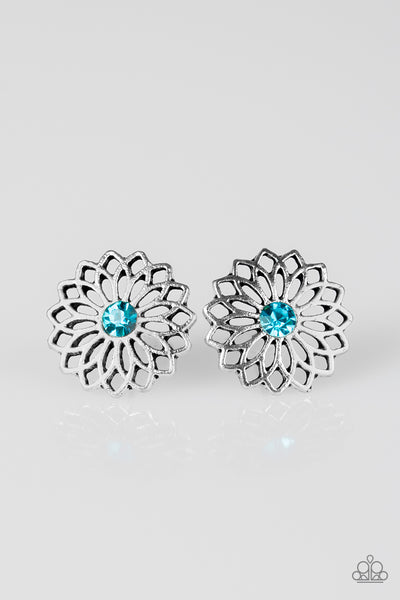 Paparazzi Accessories Floral Fleek - Blue Post Earrings 
