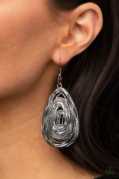 Paparazzi Accessories Rural Ripples - Black Earrings 