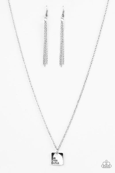 Paparazzi Accessories Just The Way You Are Silver Necklace & Earrings 