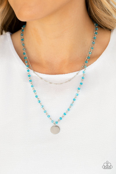 Paparazzi Accessories Dainty Demure - Blue Necklace & Earrings 