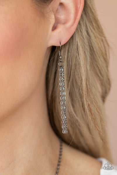 Paparazzi Accessories Egyptian Edge - Black Necklace & Earrings 