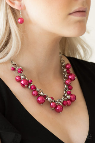 Paparazzi Accessories The Upstater - Pink Necklace & Earrings 