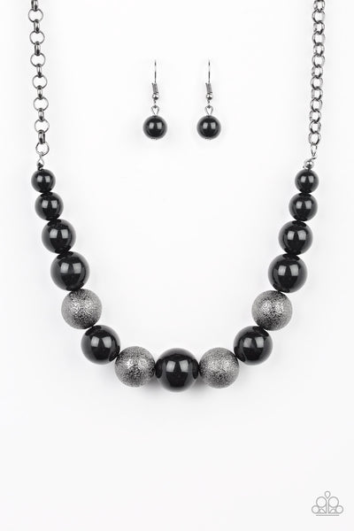 Paparazzi Accessories Color Me CEO - Black Necklace & Earrings 