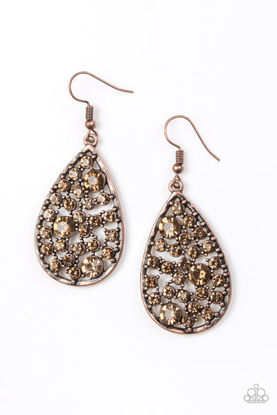 Paparazzi Accessories GLOW With The Flow - Copper Earrings 