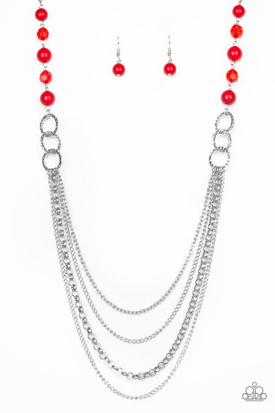Paparazzi Accessories Vividly Vivid - Red Necklace & Earrings 