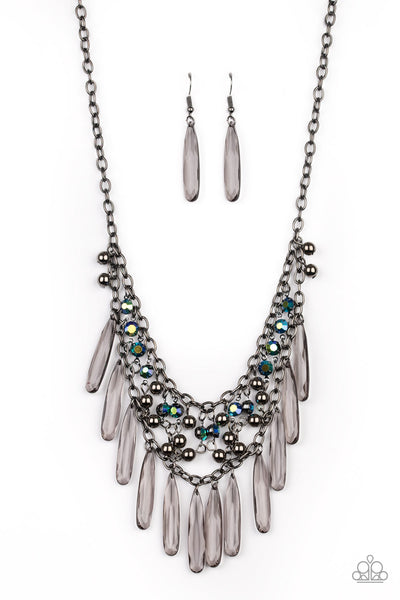 Paparazzi Accessories Uptown Urban - Multi Necklace & Earrings Oil Spill
