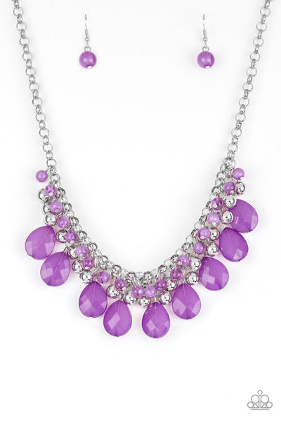 Paparazzi Accessories Trending Tropicana - Purple Necklace & Earrings 