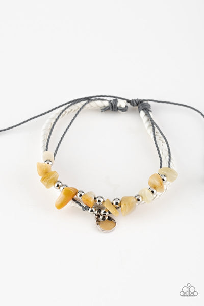 Paparazzi Accessories A PEACE Of Work - Yellow Bracelet 