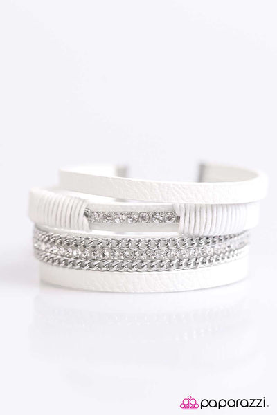 Paparazzi Accessories Rise To The Challenge - White Bracelet 