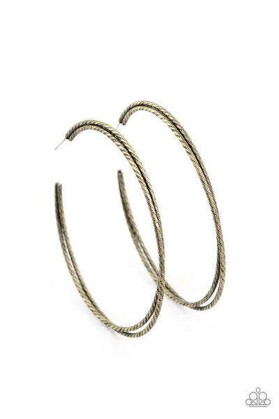 Paparazzi Accessories Curved Couture - Brass Earrings 