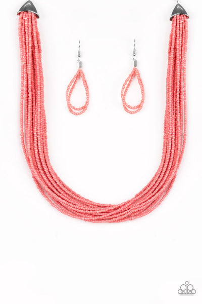 Paparazzi Accessories Wide Open Spaces - Orange Necklace & Earrings 