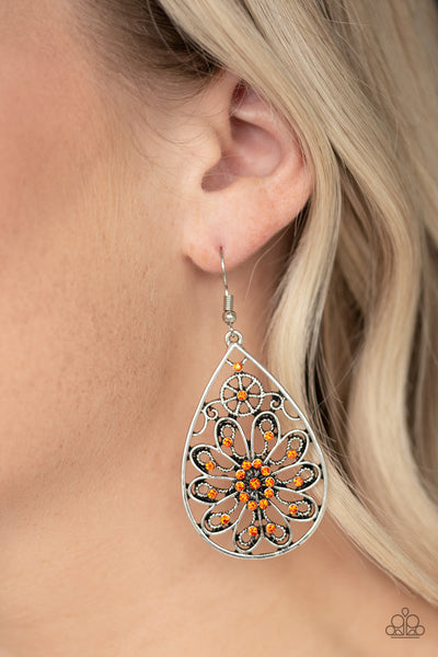 Paparazzi Accessories Flowering Finery - Orange Earrings 
