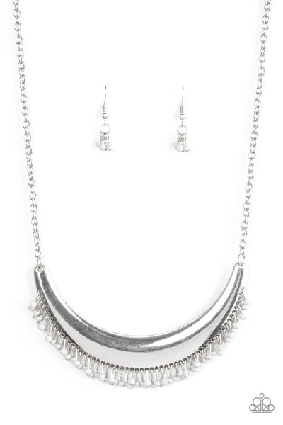 Paparazzi Accessories Fringe Out- Silver Necklace & Earrings 