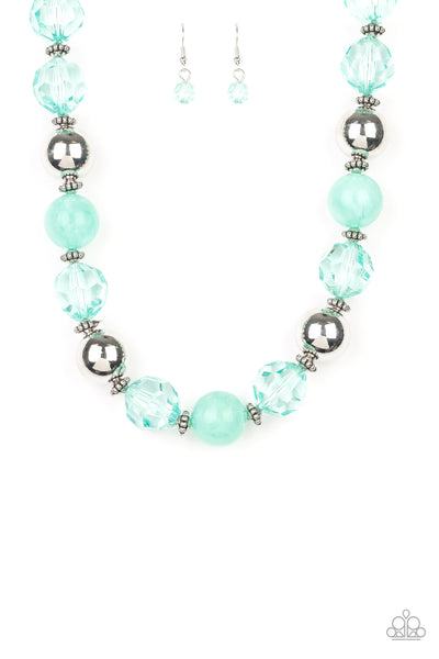 Paparazzi Accessories Very Voluminous - Green Necklace & Earrings 