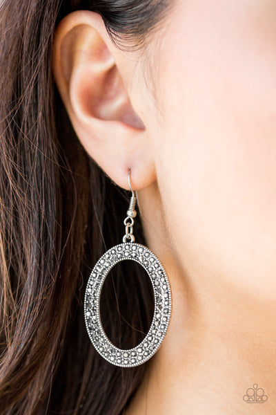 Paparazzi Accessories Go Down In Glitter - Silver Earrings 